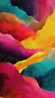 Vibrant abstract artwork depicting colorful clouds and waves of hues photo