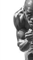 Athlete showcasing intense focus during a training session outdoors in bright sunlight photo