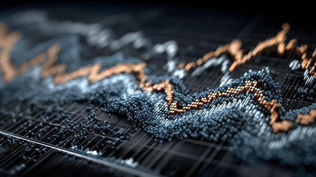 Financial market data visualization showcasing dynamic trends over time with intricate detail photo