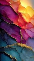 Vibrant abstract artwork featuring flowing colors and shimmering details in a dynamic composition photo