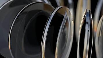 Rotating Many Circular Glass Shapes video