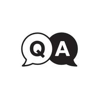Q and A Speech Bubble Icon for Question and Answer Communication Concept vector