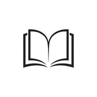Minimalist Open Book Icon Isolated on White Background vector