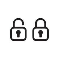 Locked and Unlocked Padlock Icon for Security Privacy and Access Control vector