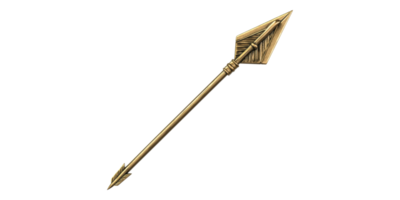 Gold Arrow With Pointed Tip Isolated on Transparent Background png