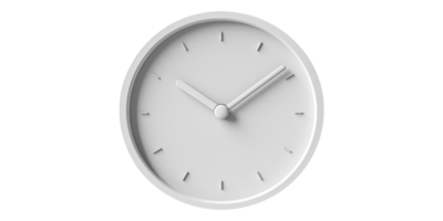 Minimal White Wall Clock With Simple Design Isolated on Transparent Background png