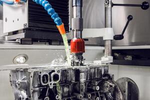 CNC block honing, overhaul of engine. In the engine machining department Automatic honing machine is used to hone all of engine blocks to high standards. photo