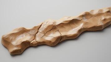 A rock with cracks on it is shown photo