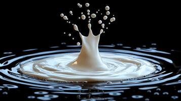 A splash of milk is seen in the water photo