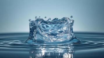 Water splash with blue background photo