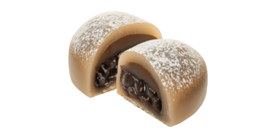 Cut Brown Pastry With Sweet Filling Isolated on Transparent Background png