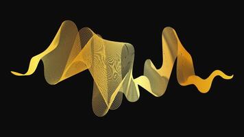Abstract backdrop with luxury golden waves on dark background. Modern technology background. illustration vector