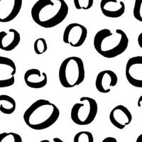 Seamless pattern with black sketch hand drawn brush scribble circles shape on white background. grunge texture. illustration vector
