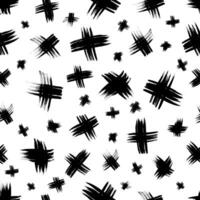 Seamless pattern with hand drawn cross symbols. Black sketch cross on white background. illustration vector