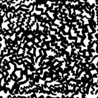Seamless with black wavy brush strokes in abstract shapes on white background. illustration vector