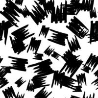 Seamless pattern with dark drawn scribble smear on white background. Abstract grunge. illustration vector