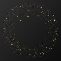 Abstract gold glowing halftone dotted background. Gold glitter in circle form. halftone dots. illustration vector
