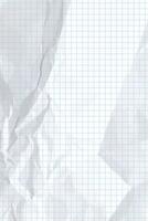 White clean crumpled paper . Vertical crumpled checkered empty paper template for posters and banners. illustration vector