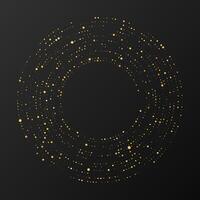 Abstract gold glowing halftone dotted background. Gold glitter pattern in circle form. halftone dots. illustration vector
