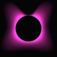 Circle illuminate frame with gradient. Purple round neon banner isolated on background. vector