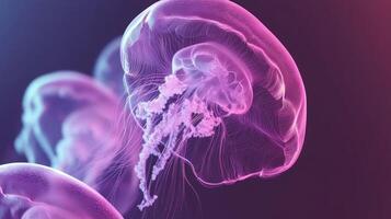 Jellyfish in pink and purple photo