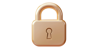 Golden Lock With Keyhole Symbol Isolated on Transparent Background png