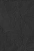 Black crumpled paper background. Vertical crumpled empty paper template for posters and banners. vector