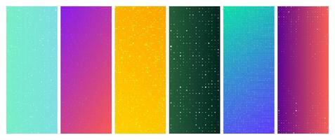 Set of abstract gradient backgrounds with squares. Pixel with empty space. illustration vector