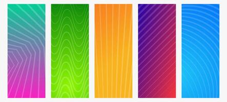 Set of gradient with lines. banner. Bright geometric abstract presentation backdrops. illustration vector