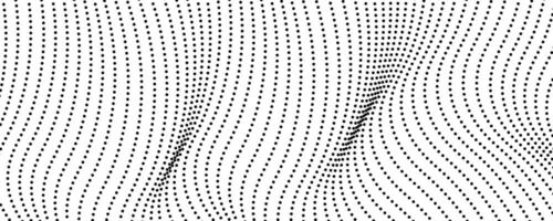 Halftone monochrome with flowing dots. Abstract black and white texture. illustration vector