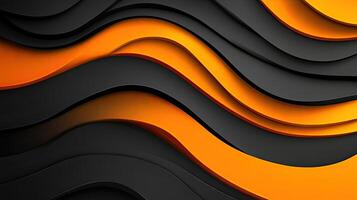 An abstract wallpaper with orange and black waves photo