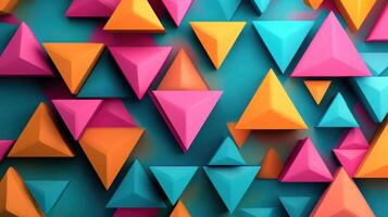 Colorful 3d triangles background photo