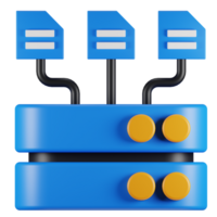 3d render of database server and files png