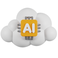 3D Rendering of AI Cloud Computing png