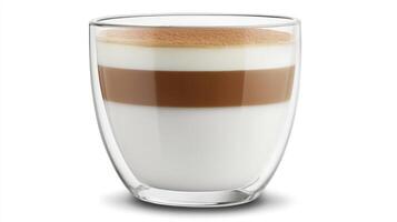 A glass of coffee with a white background photo