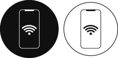 Mobile phone with wifi icon. Contactless wireless pay sign. Contact less. internet connection. Multimedia Icon vector