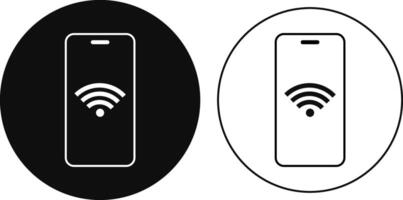 WiFi icon on mobile screen. Wireless internet concept. hotspot through phone. seamless connectivity and modern technology vector