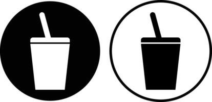 drink with straw. Fast food or cafe symbol. Cold drink. lemonade or cola designation for menu. various cocktail drinks vector