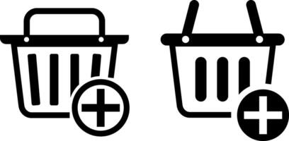add to shopping basket icon. trolley, and shop symbols for retail. shopping experience. Retail affection vector