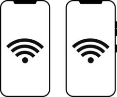 WiFi icons on mobile screen. Wireless internet concept. hotspot through phone. seamless connectivity and modern technology vector