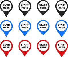 start here with map icon set. Location pin. perfect for maps. position symbol vector