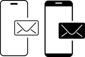 mobile phone icon with mail. technology and user interface design. Suitable for Web Page. Digital Communication symbol. envelope icons vector