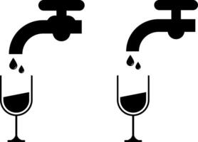 faucet water icon with glass. Drop Water. Mineral Water. representing access to safe drinks. representing access to safe vector