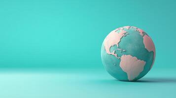 A globe on a turquoise background photo