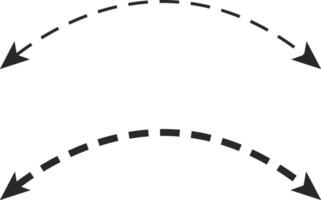 Dual semi circle arrow set . Double headed curved arrow symbol. Semicircular curved. Replaceable design. two side arrow icons vector