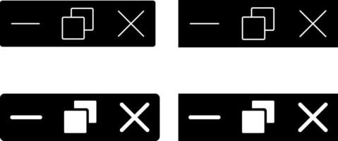 Browser web button icons. Close windows. web button sign. application software navigations basic buttons. typically used application interfaces vector