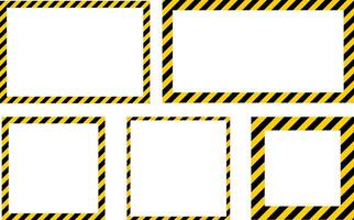Yellow and black caution warning tape frame. square and rectangle Frame. designed for industrial safety. Caution tape border. roadwork construction vector