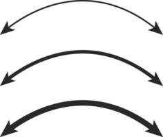 Dual semi circle Arrow icon. Double headed curved arrow symbol. Semicircular curved. Replaceable design. two side arrow icons vector