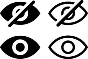 eye icon set. Eyesight symbol. Show password and Hide password. Retina scan eye signs. incognito mode icon. invisible eye vector