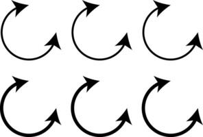 Dual semi circle Arrow icon set. Two side arrow icons. Semicircular curved. Replaceable design. Double headed curved arrow symbol vector